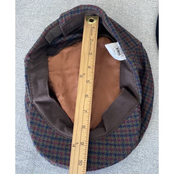 Totes Plaid Newsboy Hat Cap Wool Blend Brown One Size - Picture 7 of 10